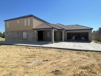 A home that is being built in the desert.