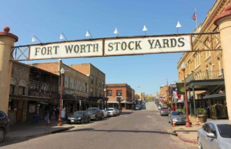 Fort worth stock yards in dallas, texas.