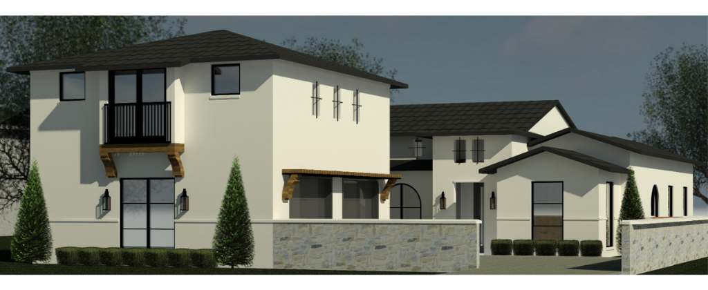 A 3d rendering of a house.