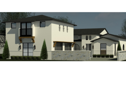 A 3d rendering of a house.