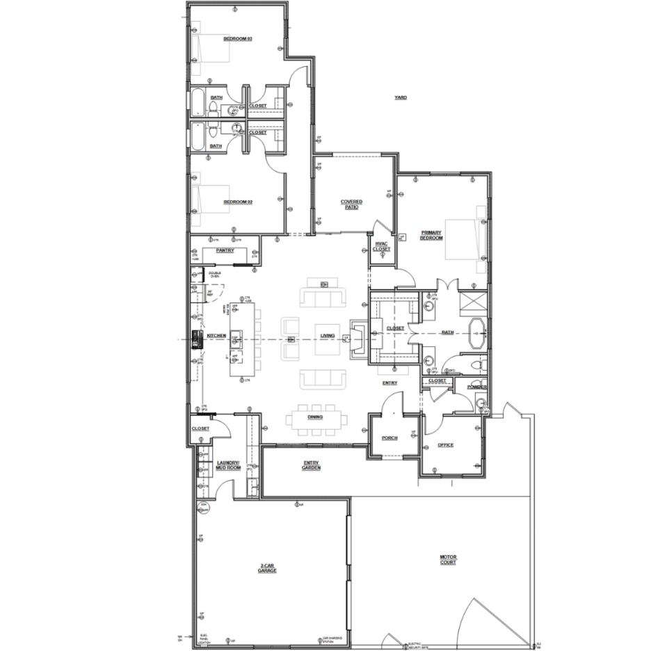 A floor plan for a home with two bedrooms and two bathrooms.