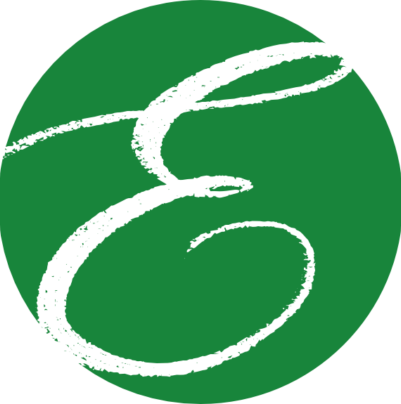 The letter e in a green circle.